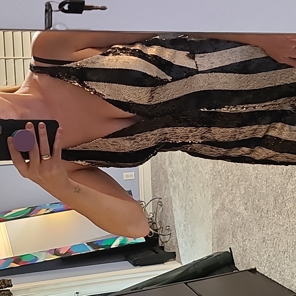 Striped Sequin jumpsuit New Years or Holiday